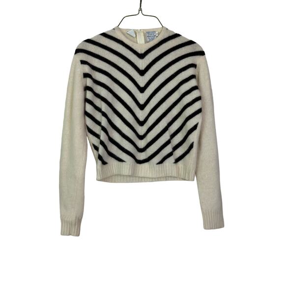Andrew St. John VINTAGE Angora Rabbit Lambswool Chevron Sweater Size‎ MEDIUM - Picture 1 of 7